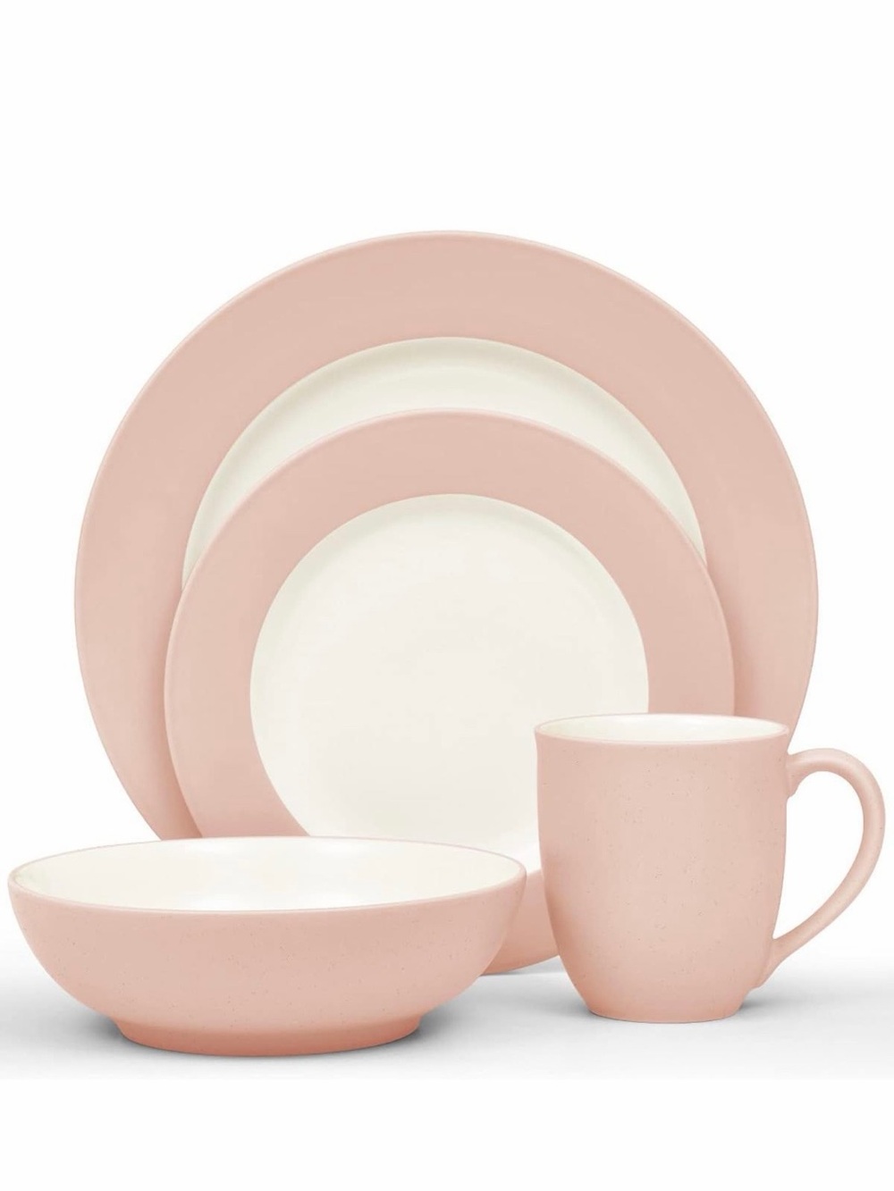 Noritake Pink and Cream Stoneware Dinnerware Set